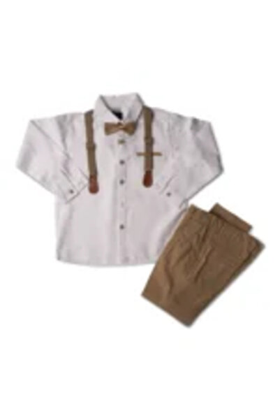 Mamboo Elegant Set for Boys with Shirt and Pants with Suspenders
