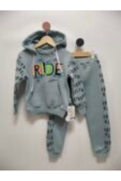 Mamboo Trening albastru pastel pentru fete cu hanorac