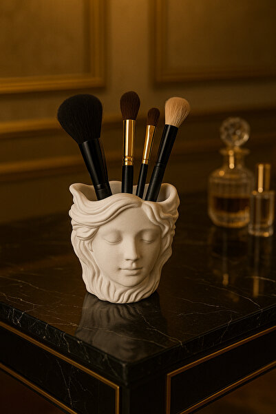 ARGKRİSTAL Pinterest Decorative Face-Shaped Makeup Brush Holder