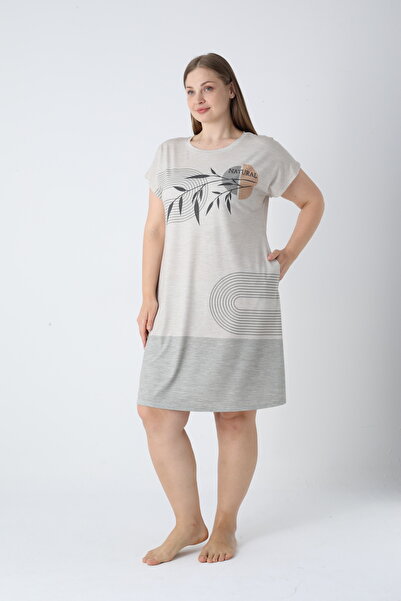 Cotpark Women's Plus Size Cotton Viscose Fabric Nightgown 21046