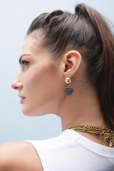 Mon Reve Kalp Charm İğneli Küpe