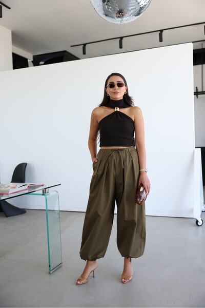 Özge Özgenç Elastic Waist Adjustable Shalwar Trousers