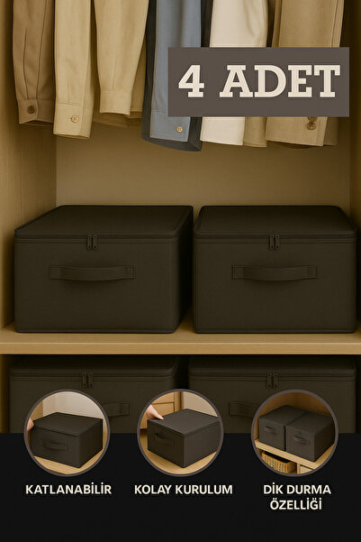 LUXWAY HOME Antrasit Tela Kumaş Katlanabilir Kolay Kurulum Dik Duran Hurç 35x...