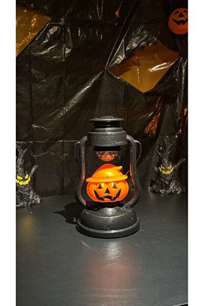 Cansüs 21 cm Işıklı ve Sesli Cadılar Bayramı Feneri | Balkabağı Figürlü Dekoratif Lamba