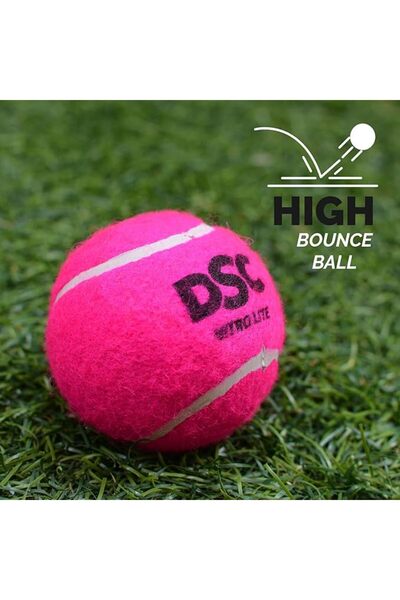 DSC Nitro Light Rubber Tennis Ball | Pink | Pack of 2 | Durable Felt | For Beginners