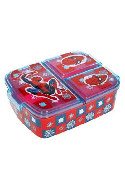 OEM Caserola cu 3 compartimente, Spiderman, plastic, rosu, 500ml, 18x13.5x5.5cm