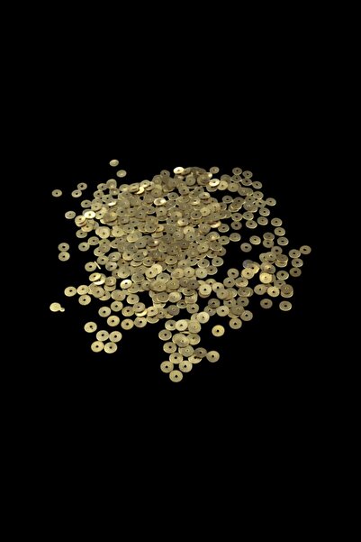 Serhat Aksesuar ve El İşçilik 7 mm Gold Ortadan Delikli Metal Pul Payet (30 G...