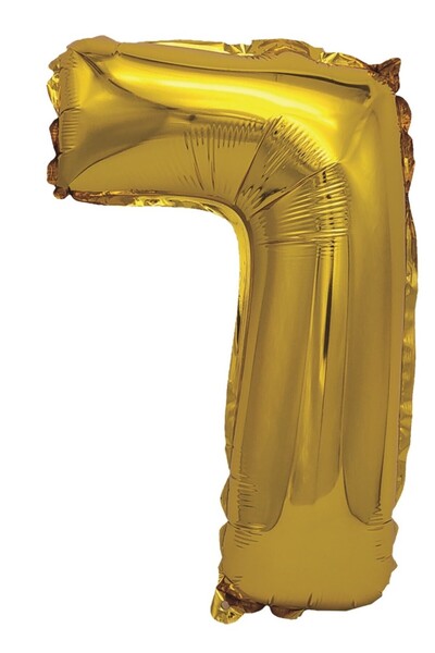 SDX Market Balon folie metalizată aurie, Mirific Party, Numărul 7, 80 cm, Auriu