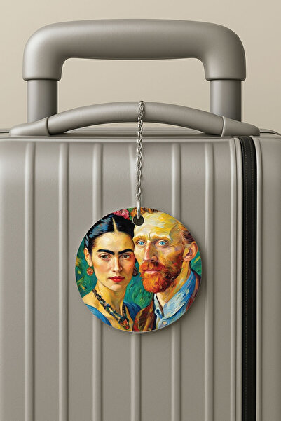 Cekuonline ملصق حقيبة السفر بسلسلة من البليكسي، تصميم ملصق الأمتعة للسفر والعطلات GoghandFrid