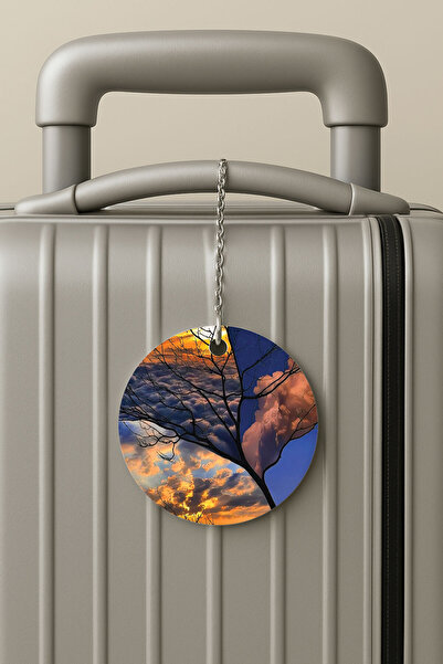 Cekuonline بطاقة تعريف الأمتعة من البليكسي جلاس بتصميم طبيعي مع مرآة للسفر والعطلات