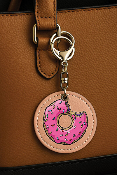 Cekuonline إكسسوار حقيبة مزخرف بطباعة UV مزخرفة باللون الوردي - دونات