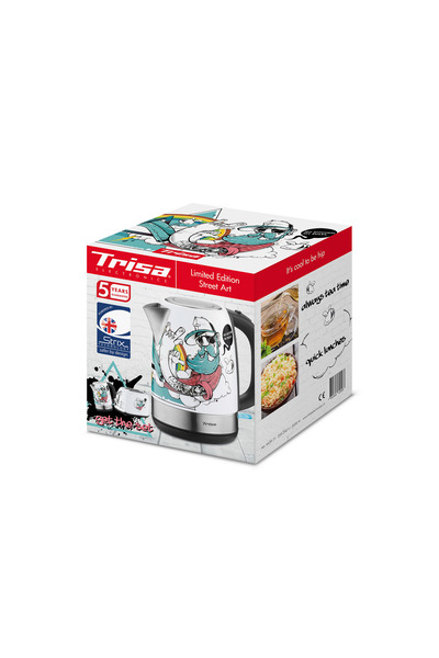 Trisa Art Limited Edition Electric Kettle 6439.7112, 1.7L, 2200W, Strix Control, Graffiti Design