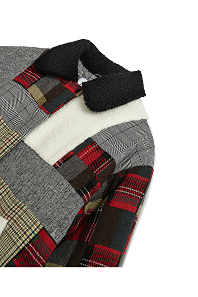 Twist Plaid Pattern Mix Coat