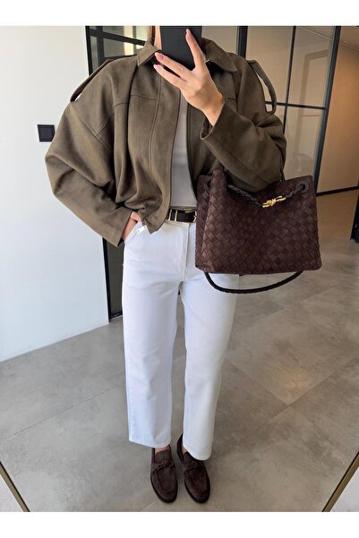 BB Bensu Buyruk KEMERLİ BEYAZ MOM JEAN