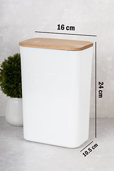 DNS HOME Tablet Detergent Storage Container Wooden Vacuum Lid Storage Box Detergent Dispenser 3 Lt