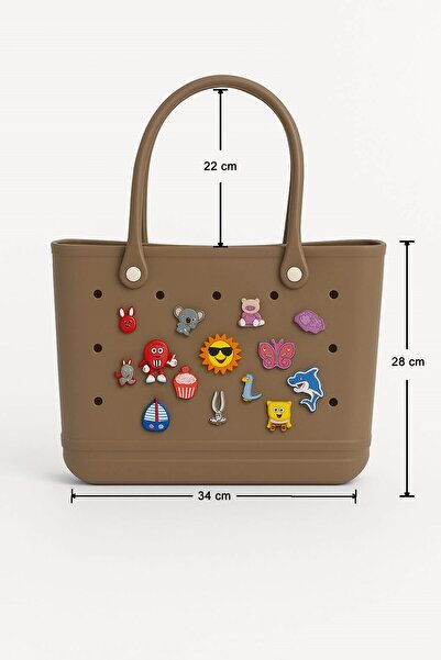 LETAO Mink Charm Detailed Decorated Women's Eva Beach and Daily Bag