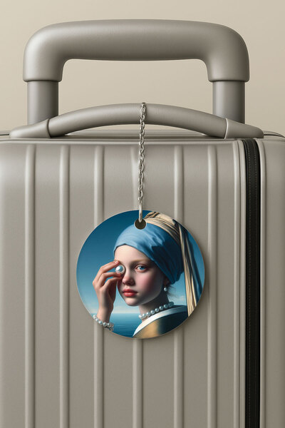 Cekuonline بطاقة تعريف الأمتعة من البليكسي بتصميم لؤلؤي للسفر والعطلات