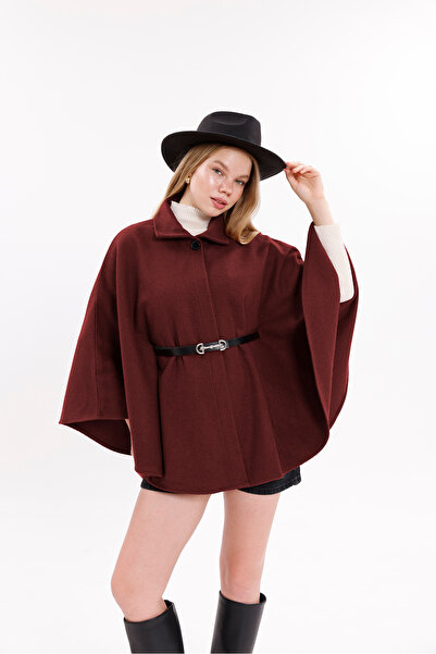 Moda Palmiss Women's Belted Stitched Poncho