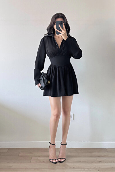 Eka Жіноча чорна сорочка-сукня 1041-2677