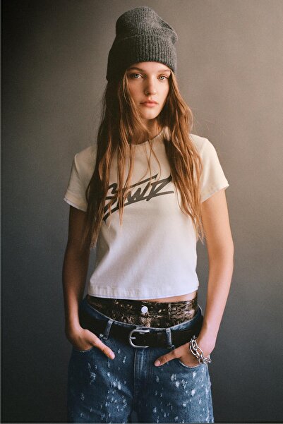 Pull & Bear Çift katlı kısa kollu STWD t-shirt