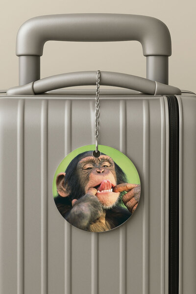 Cekuonline ملصق حقيبة سفر من البليكسي بتصميم قرد مشاغب للسفر والعطلات