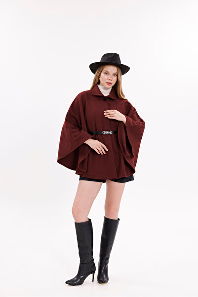 Moda Palmiss Women's Belted Stitched Poncho