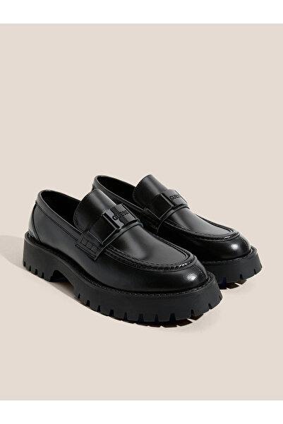 Guess Gorizia Men's Black Leather Loafer Fmtgorlea14-Black