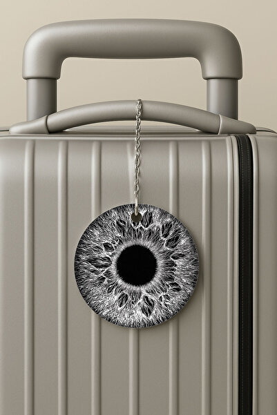 Cekuonline بطاقة أمتعة من البليكسي بتصميم سلسلة للسفر والعطلات، مظهر رمادي وأسود