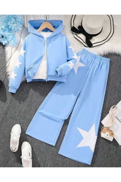 Keywest Children's 3-Piece Star Printed Jacket, T-Shirt and Tracksuit Set