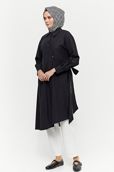 Setrms Piliseli Asimetrik Pamuk Tunik