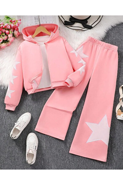 Machetta Children's 3-Piece Star Printed Jacket, T-Shirt and Tracksuit Set