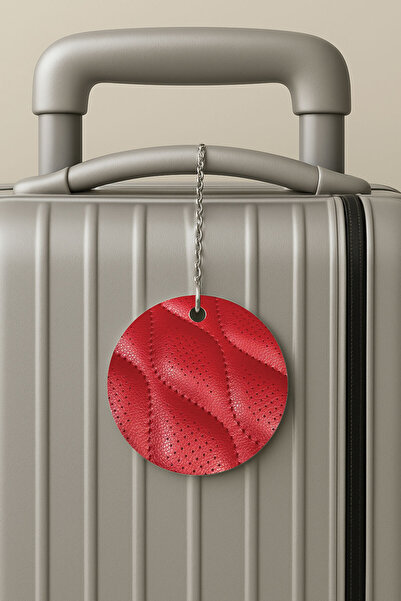 Cekuonline بطاقة أمتعة من البليكسي جلاس بتصميم سلسلة للسفر والعطلات، مصنوعة يدويًا باللون الأحمر