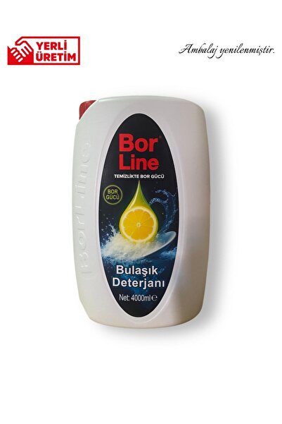 BORLINE Bor Katkılı Sıvı Bulaşık Deterjanı 4lt Limon Kokulu 2 Adet
