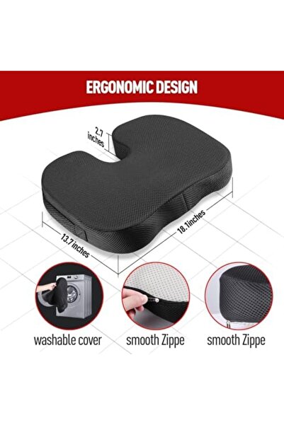 SKY TOUCH SKY-TOUCH Seat Cushion Pillow - Memory Foam Office Chair Cushion - Seat Cushion for Wheelchair, Gami