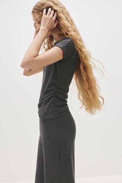 Pull & Bear Soft touch yan büzgülü tişört