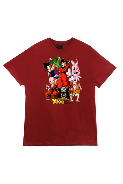 fame-stoned Dragon Ball Z Anime Printed Unisex 100% Cotton Red T-Shirt