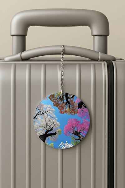 Cekuonline ملصق حقيبة السفر بسلسلة من البليكسي، تصميم ملصق الأمتعة للسفر والعطلات، أشجار
