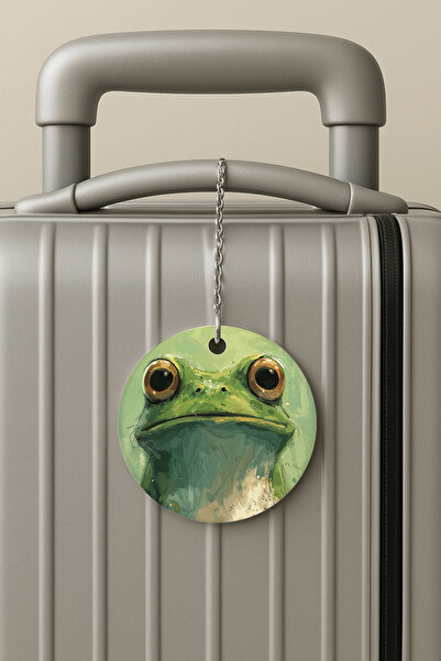 Cekuonline ملصق حقيبة السفر بسلسلة من البليكسي، تصميم ملصق الأمتعة للسفر والعطلات، رسم الضفدع