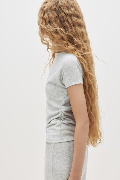 Pull & Bear Soft touch yan büzgülü tişört