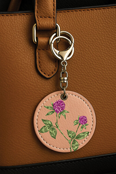 Cekuonline إكسسوار حقيبة مزخرف بطباعة UV مزخرفة باللون الوردي - زهرة البركة