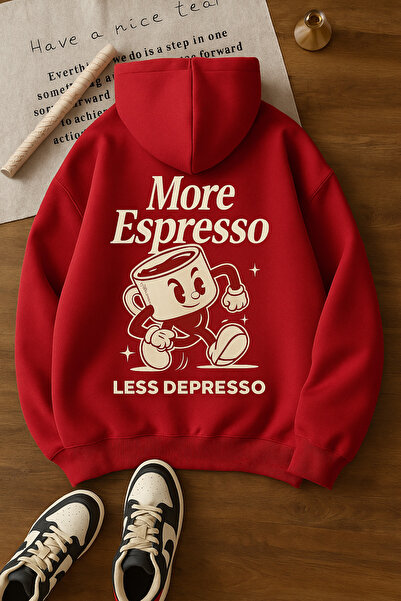 SVART WEAR Περισσότερο εσπρέσο, λιγότερο διαταραχή oversized Βαμβακερό φούτερ...