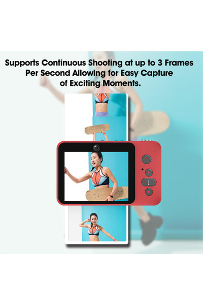 Tradeo Digital Camera, 48MP, 2.4-inch LCD Display, 720p Video Recording, 10x Optical Zoom, Red