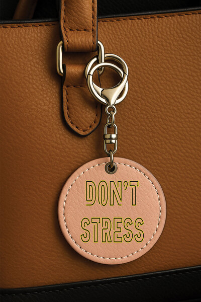 Cekuonline إكسسوار حقيبة مزخرف بطباعة UV مزخرفة باللون الوردي - لا تقلق