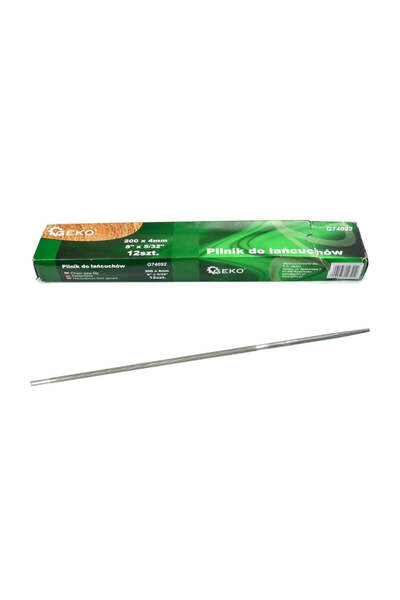 GEKO Home Set Round Files for Chain Sharpening, Box of 12 Pieces, 4mm