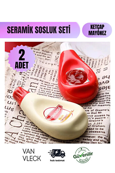 VAN VLECK Set of 2 Ceramic Sauce Bowls – Ketchup and Mayonnaise, Stylish and ...