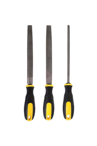 Topmaster Set mix files, 200 mm, mixed teeth, bi-material handle 3 pcs,