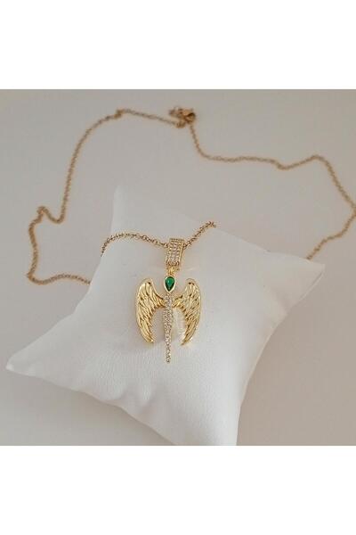 Ödül Moda قلادة ملاك من الذهب النحاسي مع حجر الزركون