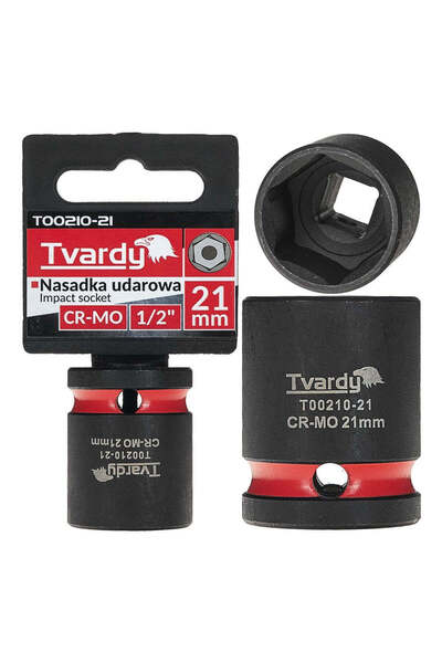 Tvardy Impact Socket Wrench, 6 Point, 1/2", 21 mm, T00210-21