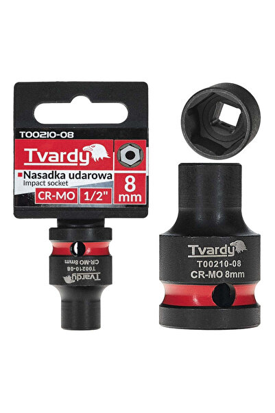 Tvardy Impact Socket 1/2" with 6 Points, 8 mm, T00210-08