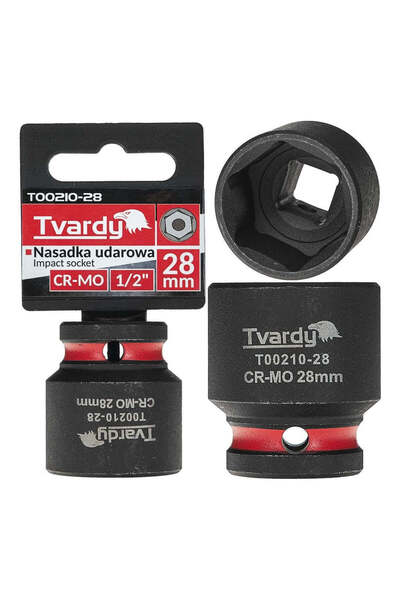 Tvardy Impact Socket Wrench 6-Point, 1/2", 28 mm, T00210-28